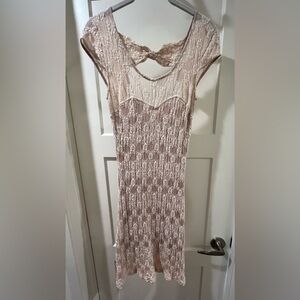 Free People boho crochet fitted mini dress